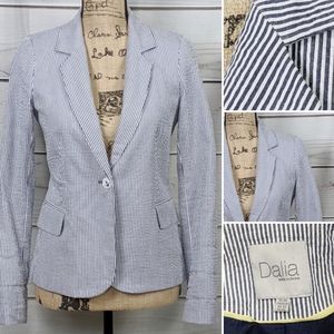 DALIA Gray/White Pinstripe Seersucker Blazer Sz XS